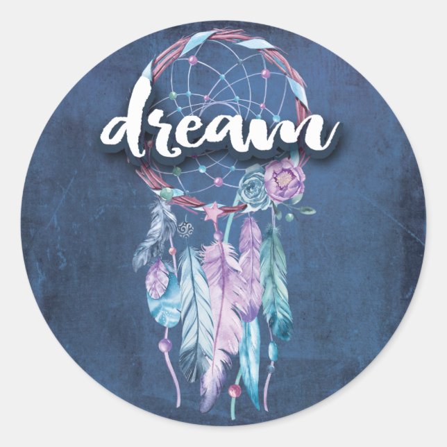 Abschluss Dream Catcher Boho Grad Party Runder Aufkleber (Vorderseite)