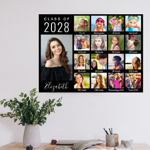 Abschluss Durch Die Jahre 17 Foto Schrift Schwarz Poster