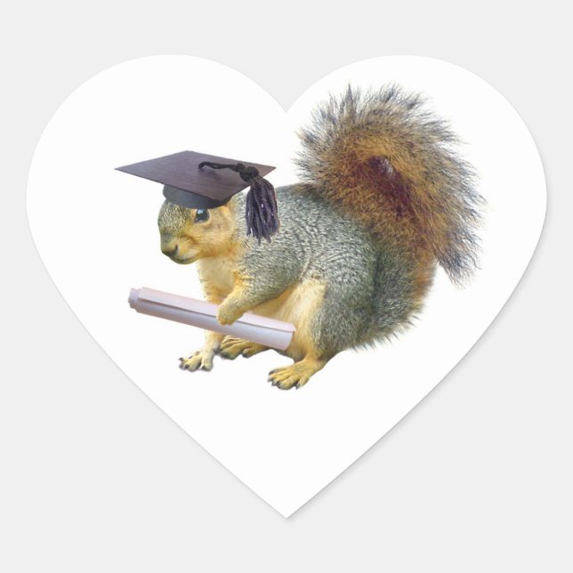 Abschluss Eichhörnchen Herzsticker Herz-Aufkleber (Vorderseite)