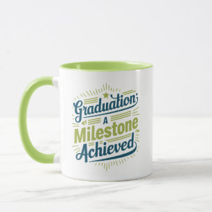 Abschluss Ein Meilenstein erreicht, grün Tasse