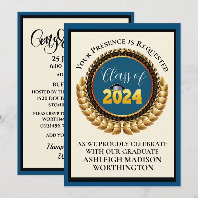 Abschluss Einladung (Vorne/Hinten)