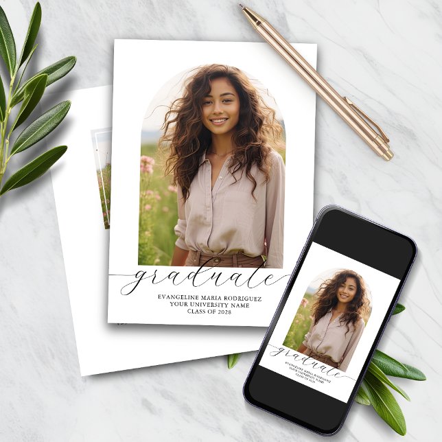 Abschluss Einladung 2 Fotos Arch White (Von Creator hochgeladen)