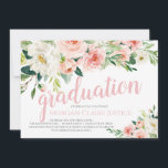 Abschluss Einladung, Ankündigung von Abschlüssen<br><div class="desc">Ankündigung von Abschlüssen,  Einladung zur Blume Rosa,  Abschluss-Feier,  Girl High School Graduation Party,  Uni Gradation Party,  Pink Girl Watercolor Blume Abschluss Einladung, </div>