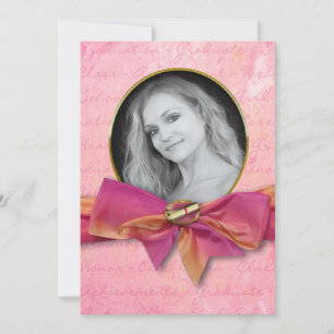 Abschluss Einladung - FOTO/JAHR INSERT/Pink Bow