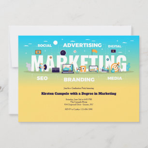 Abschluss-Einladung für Marketing-Absolventen Einladung