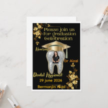 Abschluss-Einladung für Zahnarzthelferin mit Foto