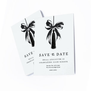 Abschluss Einladungskarte mit Bow Save the Date
