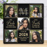 Abschluss Elegant 5 Picture Black Gold Graduate Fotoplatte<br><div class="desc">Feiern Sie Ihren Absolvent und geben Sie ein besonderes personalisiertes Geschenk mit dieser individuellen Foto Collage Abschluss-Plakette. Diese einzigartige Collage-Plakette für Graduierte wird ein wertvoller Sake sein. Sprichwort: "Sei stolz darauf, wie weit du gekommen bist, habe den Glauben daran, wie weit du gehen kannst." Personalisieren Sie Ihre Fotos mit 5...</div>
