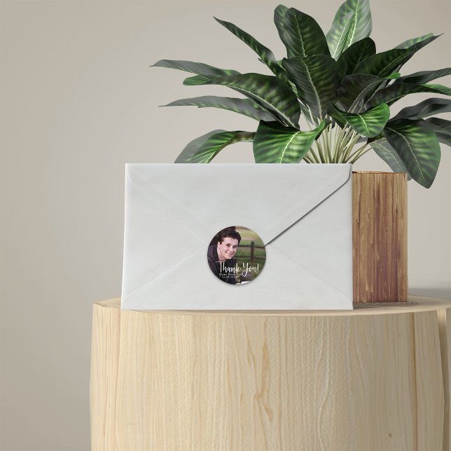 Abschluss Elegante Typografie Vielen Dank Runder Aufkleber (Von Creator hochgeladen)