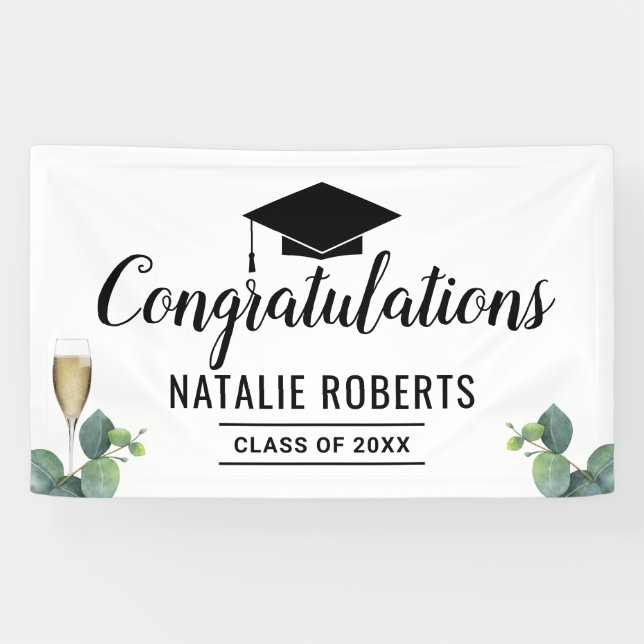 Abschluss Elegantes Foliage & Wein Botanisch Banner (Horizontal)