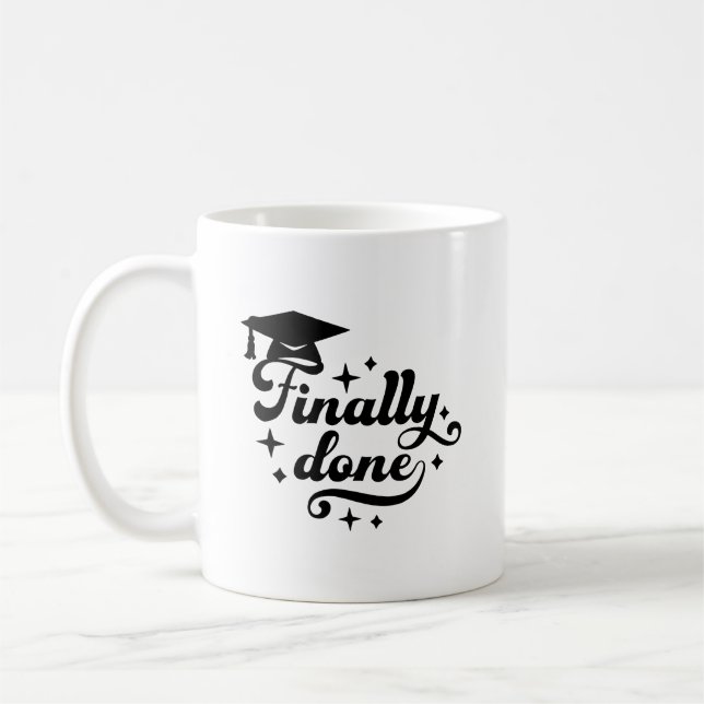 Abschluss endlich geschafft Skript Star Design Kaffeetasse (Links)