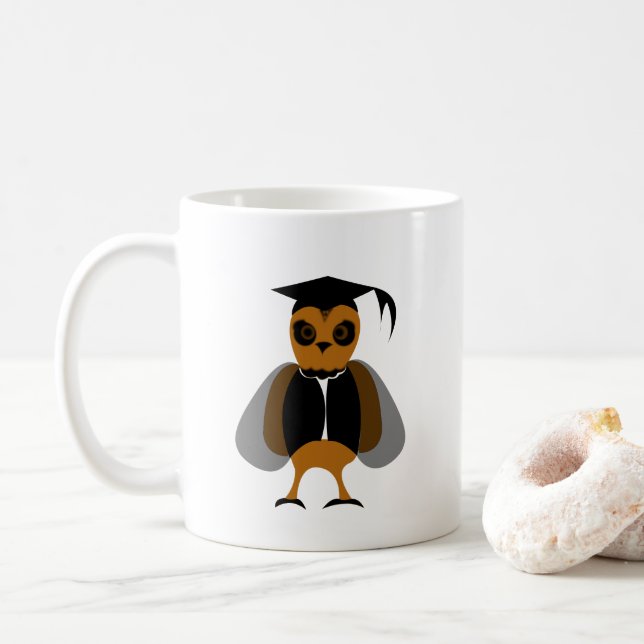 Abschluss-Eule Abschluss  Kaffeetasse (Mit Donut)