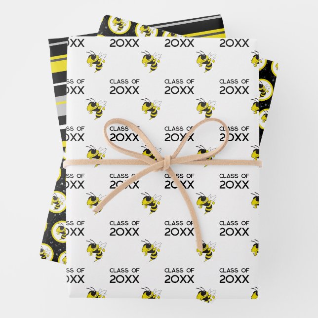 Abschluss Fairview High Yellow Jackets Class Geschenkpapier Set (Beispiel)