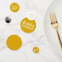 Abschluss feiern goldgelb konfetti