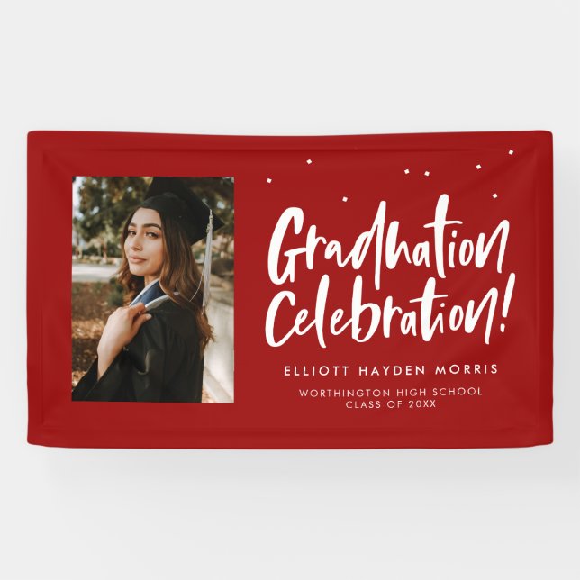 Abschluss feiern Rote begabte Absolvent Banner (Horizontal)