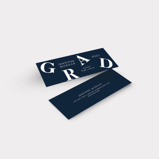 Abschluss Fett Letters School Colors Name Card Mini Visitenkarte (Von Creator hochgeladen)