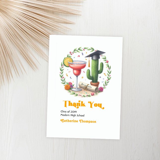 Abschluss Fiesta Foto Dankeskarte (Graduation Fiesta Photo Thank You Card)
