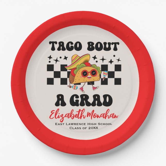 Abschluss Fiesta Taco Bout A Pappteller (Vorderseite)