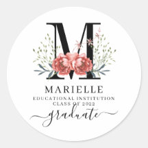 Abschluss Floral Monogram Logo-Party