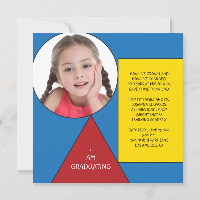 Abschluss Formen Preschool/Kindergarten Einladung (Vorderseite)
