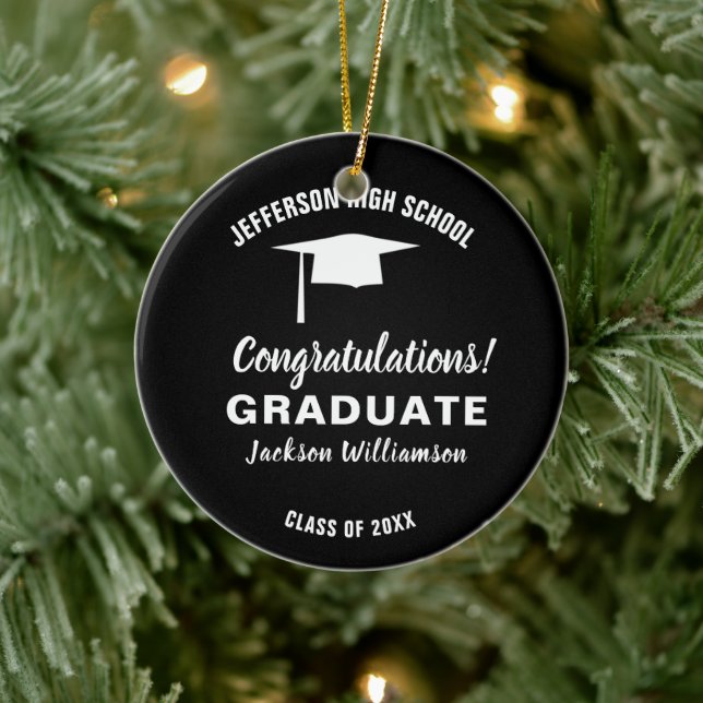 Abschluss Foto 20XX Grad Cap - benutzerdefinierte  Keramik Ornament (Baum)