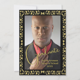 Abschluss Foto Ankündigung Black and Gold Ivy