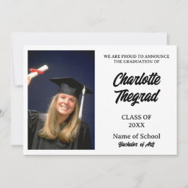 Abschluss Foto Ankündigung Schwarz-Weiß