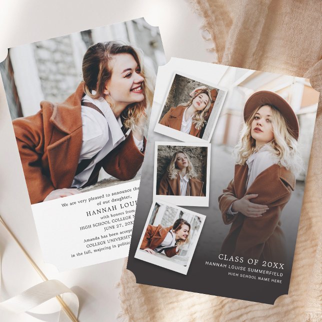 Abschluss Foto Collage 2024 Ankündigung (Graduation 2025 Photo Collage Grad Announcement)