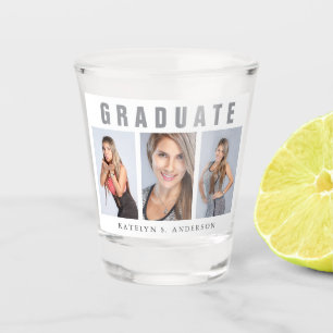 Abschluss Foto Collage Herzlichen Glückwunsch Wei Schnapsglas