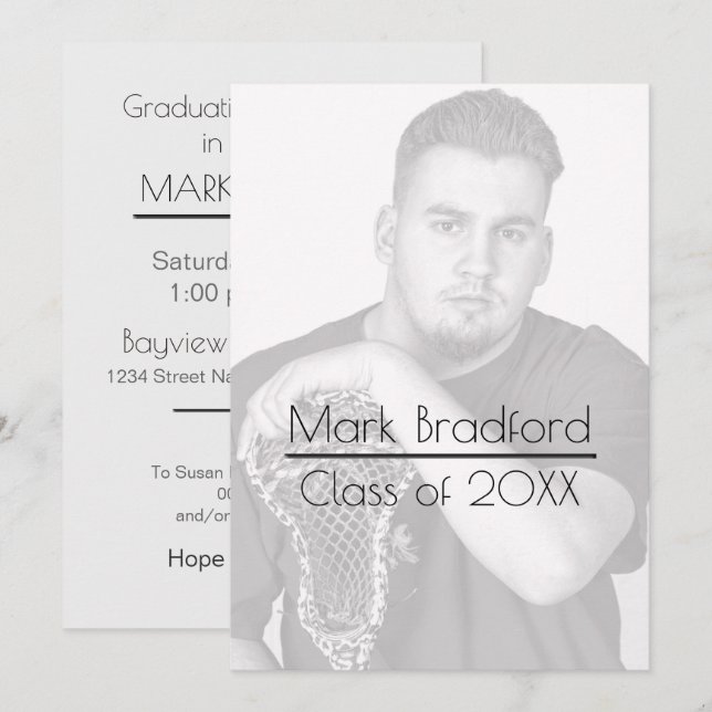 Abschluss Foto Einladung - Filter vorhanden (Vorne/Hinten)