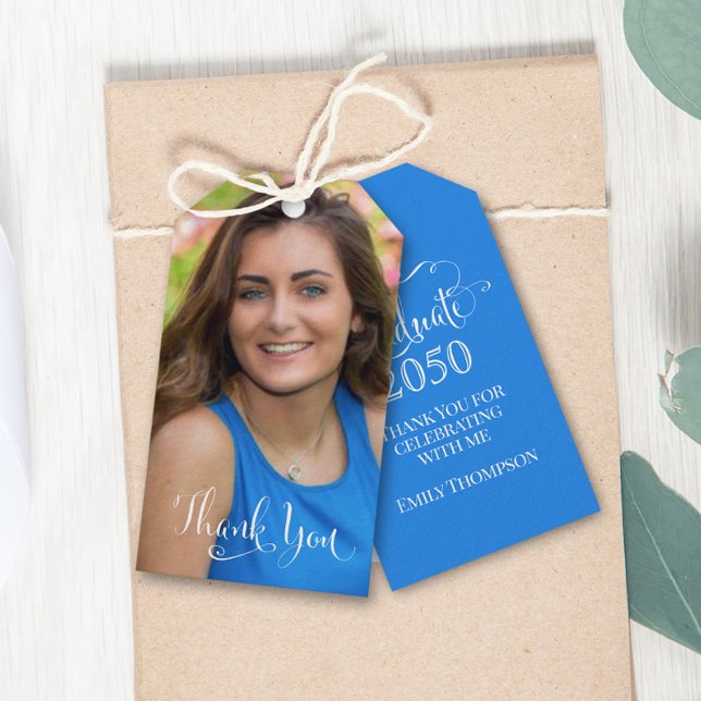 Abschluss Foto Elegant Danke, dass Sie Blue bevorz Geschenkanhänger (Von Creator hochgeladen)