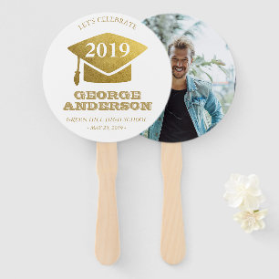 Abschluss-Foto-Fans - Goldabsolvent Fächer