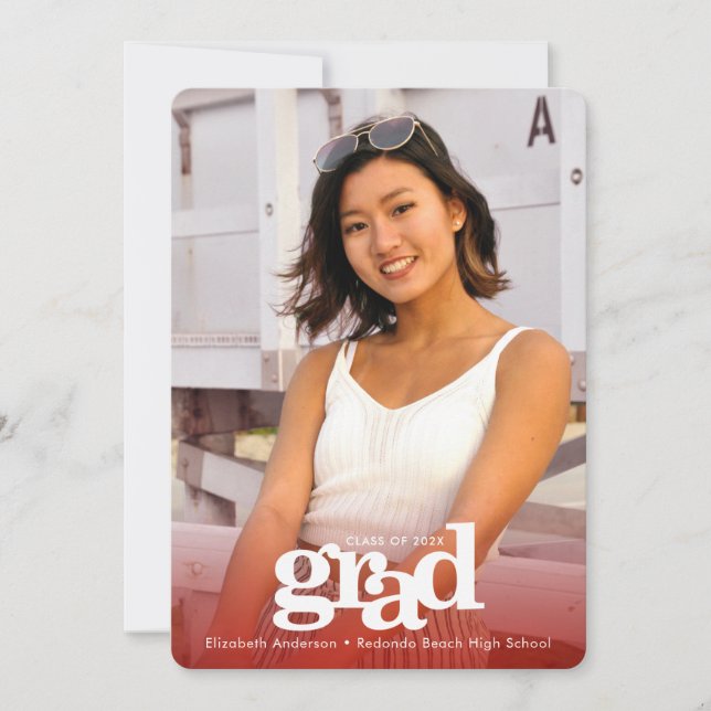 Abschluss-Foto fett, modern Ankündigung (Vorderseite)