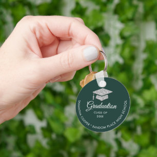 Abschluss Foto Green 2024 hält Farbe ein Schlüsselanhänger