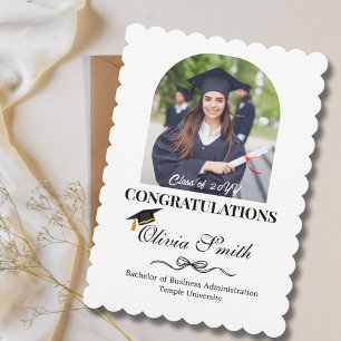 Abschluss Foto Herzlichen Glückwunsch Graduate Sti Feiertagskarte