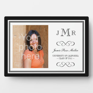 Abschluss-Foto in Monogramm-Klasse Fotoplatte