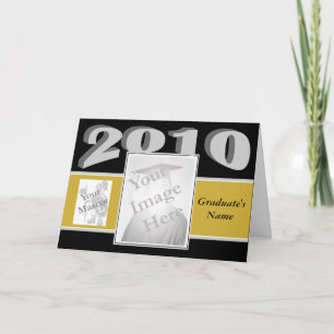 Abschluss-Foto-Karte mit Maskottchen - Gold Karte