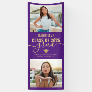 Abschluss Foto Lila und Gold Elegantes Banner