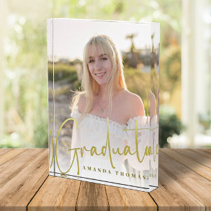 Abschluss Foto Minimalistisches Gold-Script
