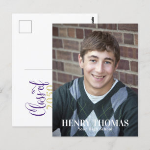 Abschluss Foto Moderne Minimalistische Skriptklass Postkarte