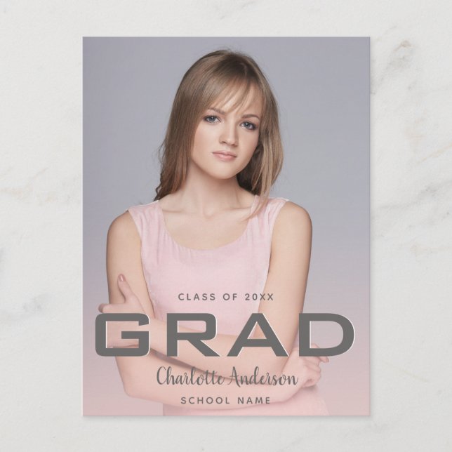 Abschluss Foto Moderne Rose Gold Postkarte (Vorderseite)