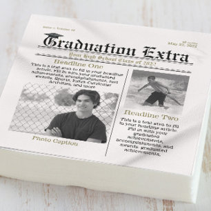 Abschluss Foto Modernes Cooler Spaß Fakten Zeitung Serviette