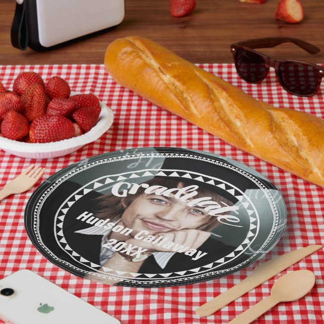 Abschluss Foto Name des Graduate Year Pappteller (Picknick)