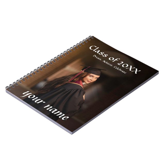 Abschluss Foto Notebook - Individuelle Name Notizblock (Linke Seite)