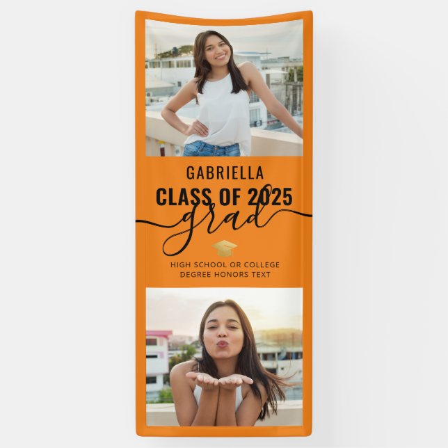 Abschluss Foto Orange School Colour Banner (Vertikal)