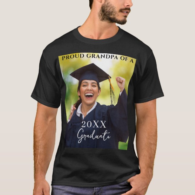 Abschluss Foto Proud Grandpa T - Shirt (Vorderseite)