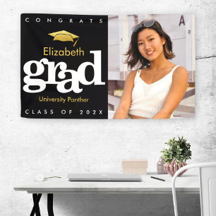 Abschluss Foto Schwarzes Gold einfache, fett und m Banner