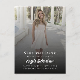Abschluss Foto Typografie Save the Date Einladungspostkarte