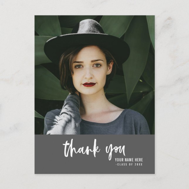 Abschluss Foto Vielen Dank Postkarte (Vorderseite)