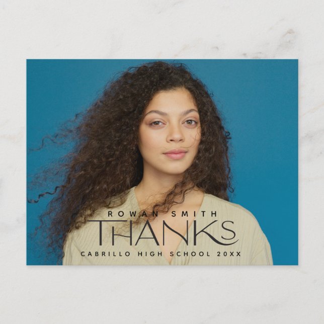 Abschluss Foto Vielen Dank Postkarte (Vorderseite)